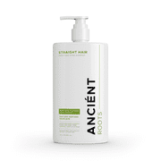 Ancient Roots Shampoo for Straight Hair, Smoothing Shine Shampoo with Aloe Vera, Flaxseed, Amla and Castor Oil, Sulfate Free Frizz Control Shampoo, 8 Fl Oz
