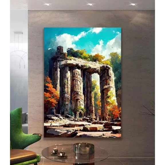 Ancient Ruins Art Historical Imperial Columns Wall Art Home Decor Vintage Gift Living Room Dercor