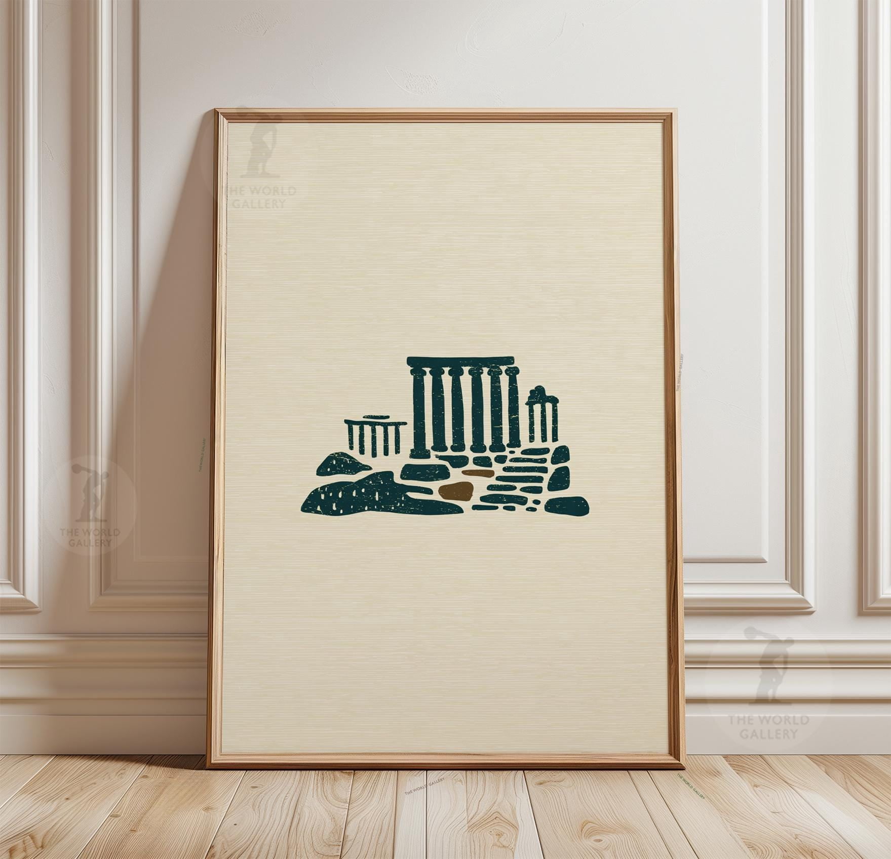 Ancient Ruins Poster, Minimal Roman Architecture Wall Art, Classical ...