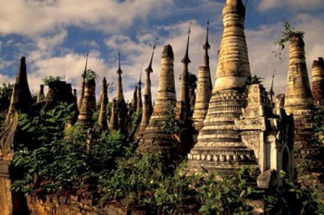 Ancient Ruins of Indein Stupa Complex Myanmar Canvas Art - Keren Su DanitaDelimont (35 x 24)