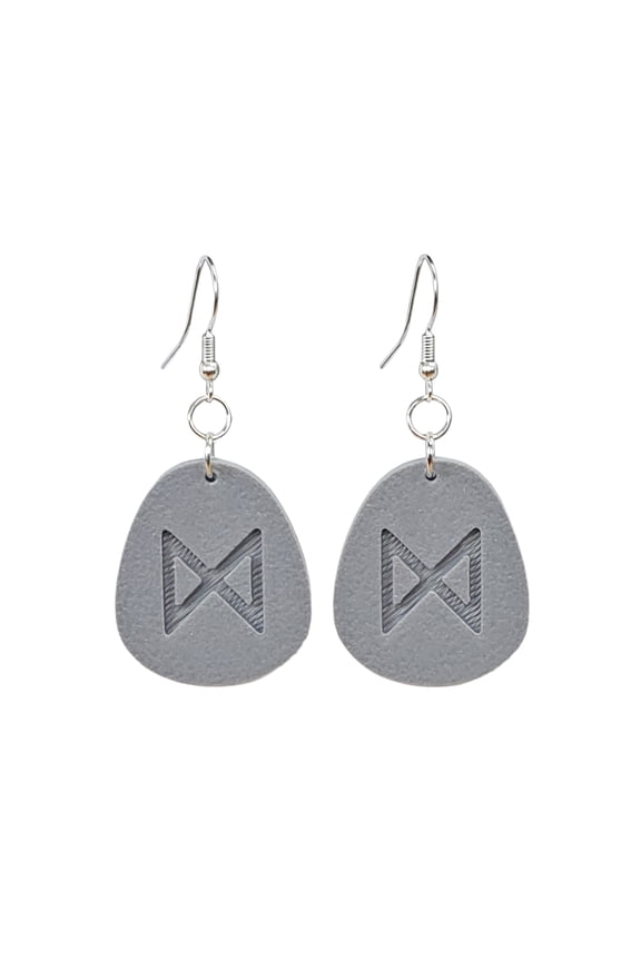Ancient Rune Earrings Dagaz Symbol Dangle Earrings Minimalist Stone Inspired Lightweight Jewelry Made in USA