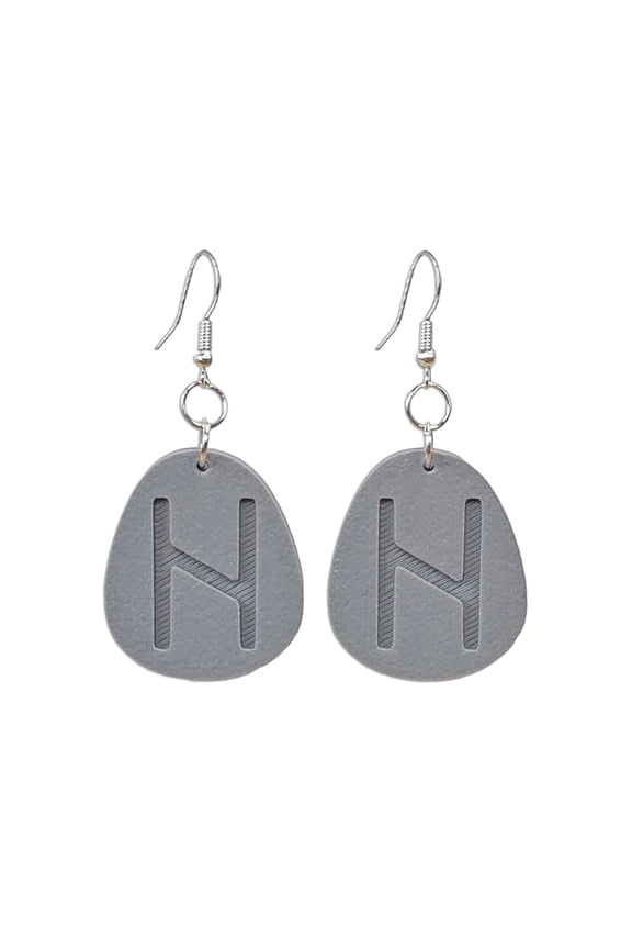 Ancient Rune Earrings Hagalaz Symbol Dangle Earrings Minimalist Stone Inspired Lightweight Jewelry Made in USA