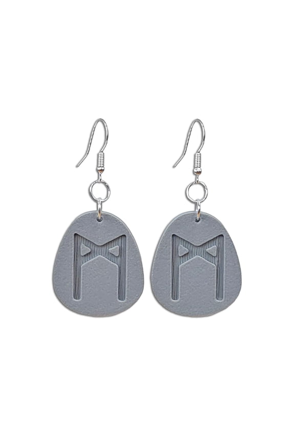 Ancient Rune Earrings Mannaz Symbol Dangle Earrings Minimalist Stone Inspired Lightweight Jewelry Made in USA