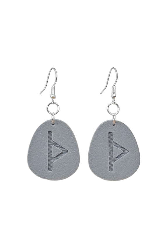 Ancient Rune Earrings Thurisaz Symbol Dangle Earrings Minimalist Stone Inspired Lightweight Jewelry Made in USA