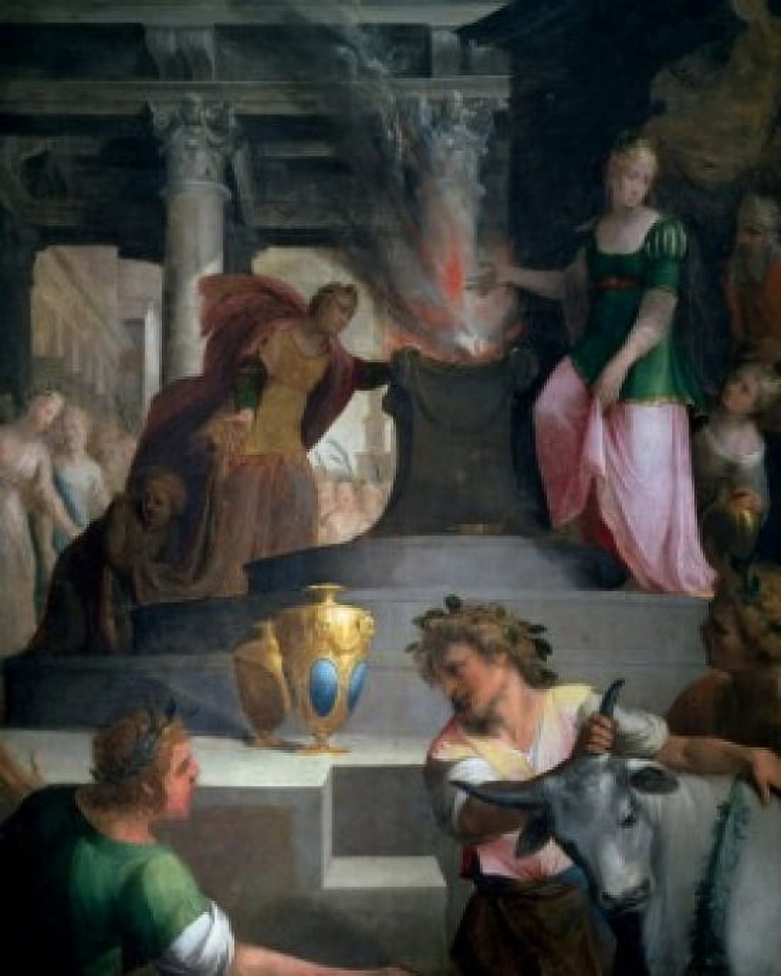 Ancient Sacrifice (Sacrifice Antique) by Toussaint Dubreuil (1561-1602) Paris Musee du Louvre Canvas Art - Toussaint Dubreuil (18 x 24)