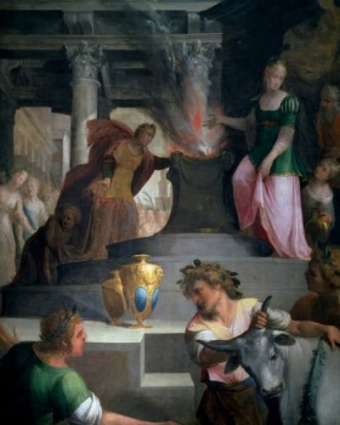 Ancient Sacrifice (Sacrifice Antique) by Toussaint Dubreuil (1561-1602) Paris Musee du Louvre Canvas Art - Toussaint Dubreuil (24 x 36)