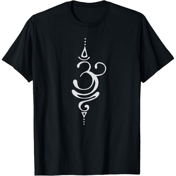 Ancient Sanskrit Breathe Om Yoga Meditation Symbol T-ShirtMen and women, Black T-shirt, size: Extra large