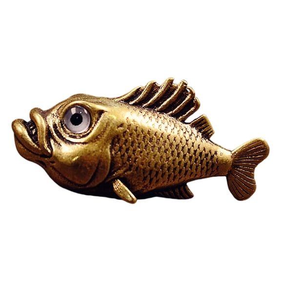 Ancient Sea Creature Figurine Ornament Retro Copper Fish Sculpture For Bedroom Living Room Shelf Display Home Decoration