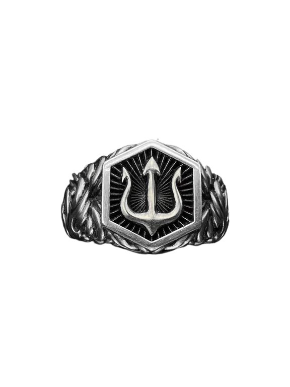 Ancient Sea God Inspired Adjustable Rings Retro Designs Mens Alloy Jewelry