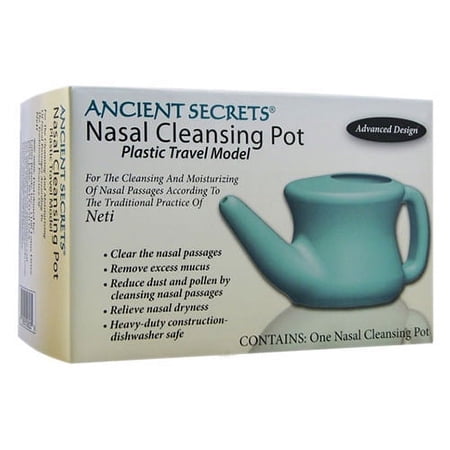 Ancient Secrets Neti Nasal Cleansing Pot Plastic, Travel Model, 1 Unit, 3 Pack