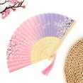 thumbnail image 1 of Ancient Style Bamboo Hand Folding Fan Dance Fan for Performance Wedding Party Home Decor, 1 of 6