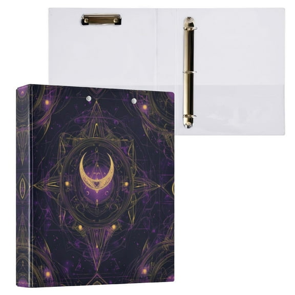 Ancient Symbol Pattern 3 Ring Hardcover Binders 1.5in Round Rings for Letter-Size Folder Paper Organizer Pockets for Office Student Recipe