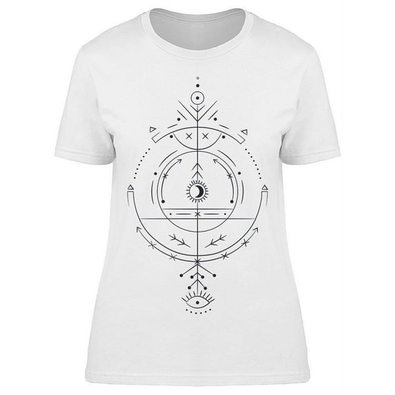 Ancient Symbols Moon T-Shirt Women -Image by Shutterstock, Female 3X-Large