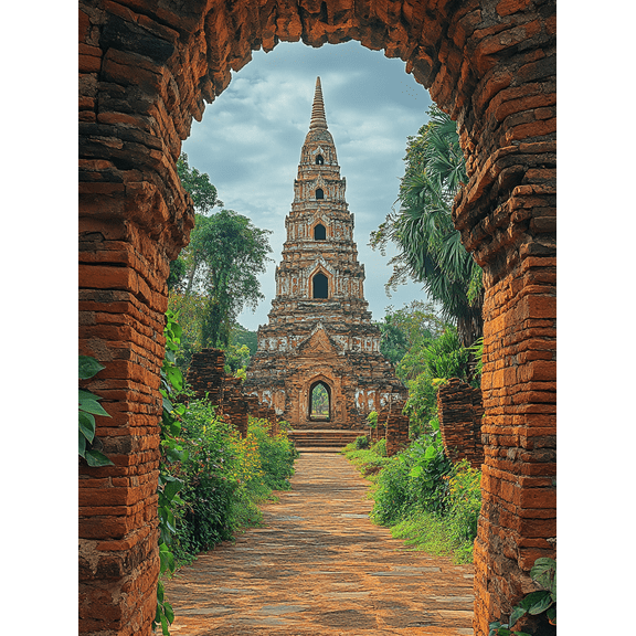 Ancient Temple Pagoda Canvas Wall Art Perfect for Living Room Bedroom Office Meditation Room and Yoga Studio Decoration.