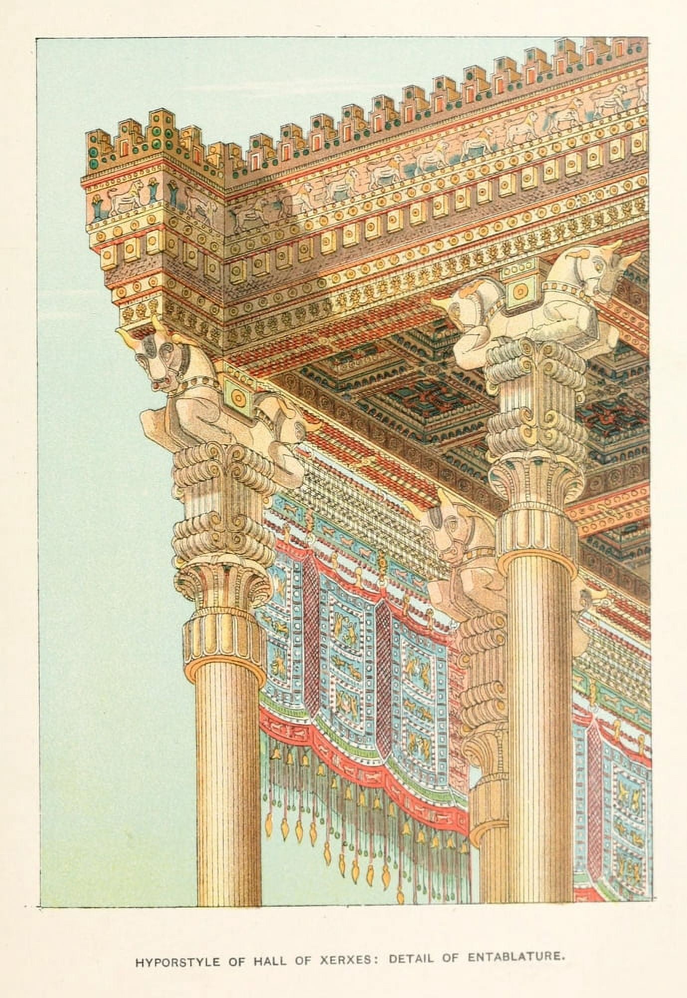 Ancient The History of Egypt 1901 From Hall of Xerxes Canvas Art - (18 x 24)
