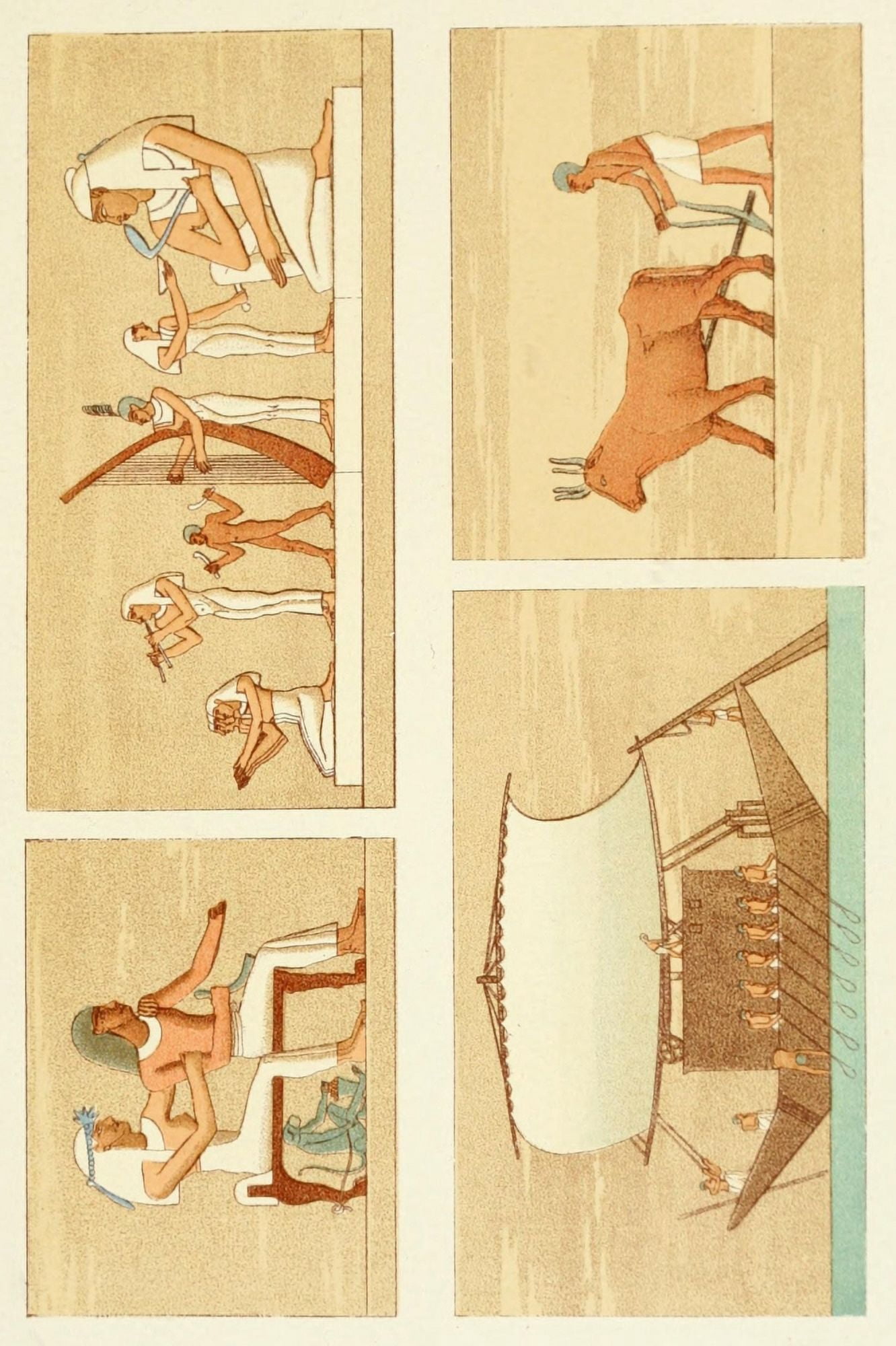 Ancient The History of Egypt 1901 Mural Decorations from the Grottos Canvas Art - (18 x 24)