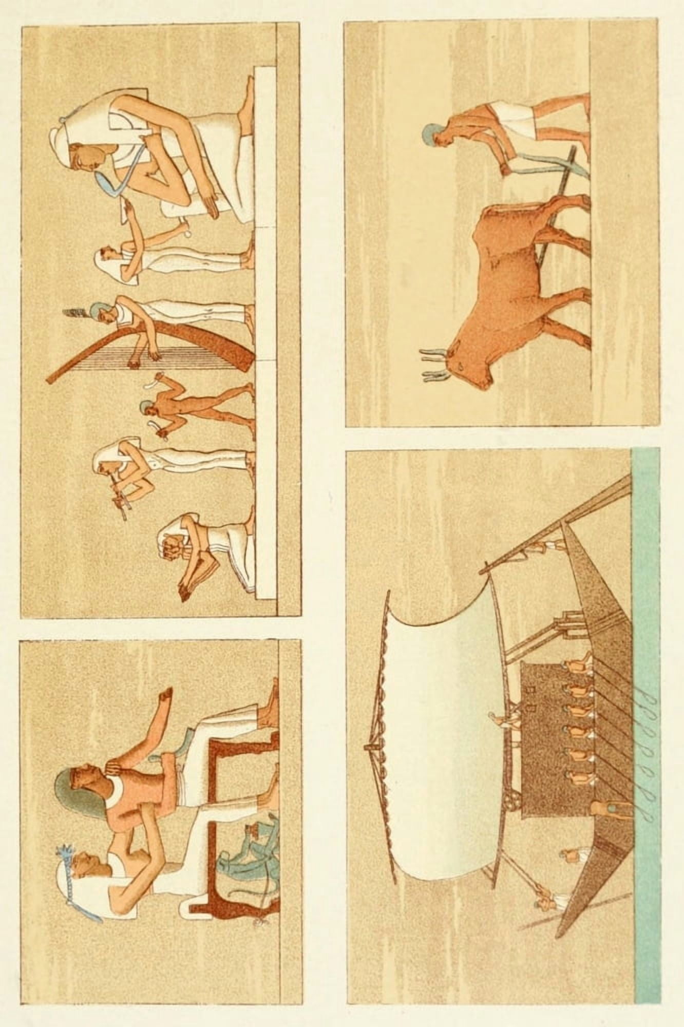 Ancient The History of Egypt 1901 Mural Decorations from the Grottos Canvas Art - (24 x 36)