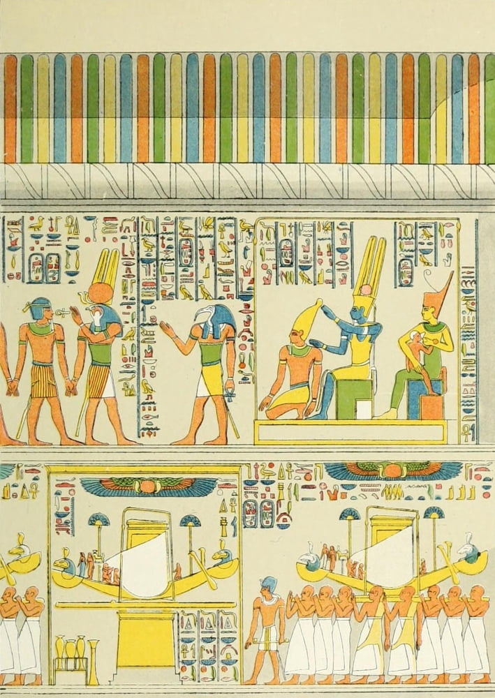 Ancient The History of Egypt 1903 Bas reliefs on granite walls at Karnak Canvas Art - (18 x 24)