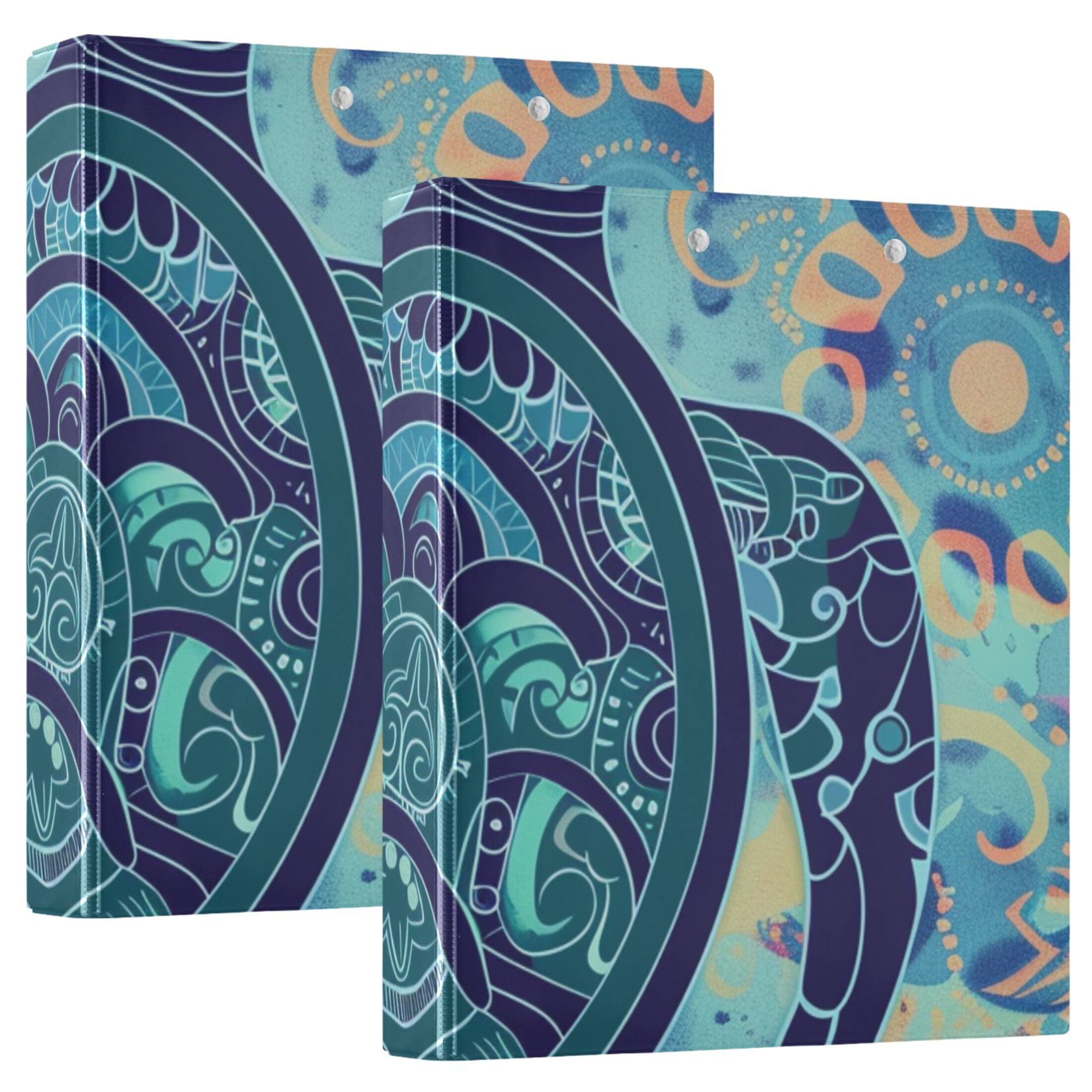 Ancient Turtle 3 Ring Binders 1.5 inch Hardcover File Folders with Interior Pockets A4 Size Organizer for School Office Hospital