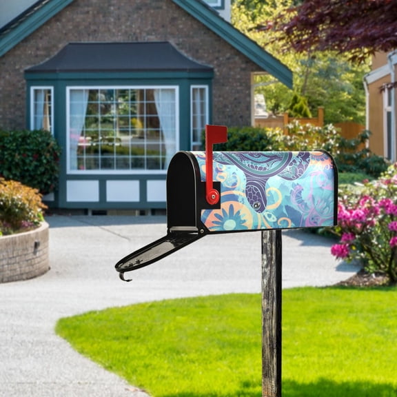 Ancient Turtle Mailbox Cover Magnetic Standard Size Post Box Cover Wraps Home Garden Decor 18" X 21"