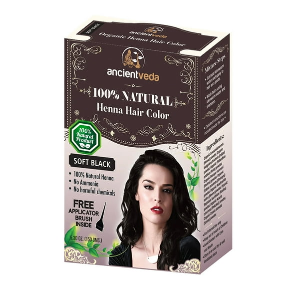 Ancient Veda 100% All Natural Soft Black Color Henna Hair Dye