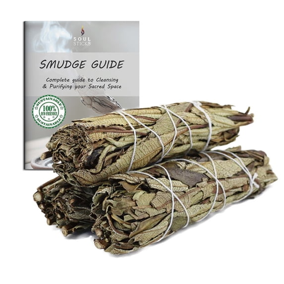 Ancient Veda 3 Pack Yerba Santa Sage Smudge Sticks Bundles & Smudge Guide