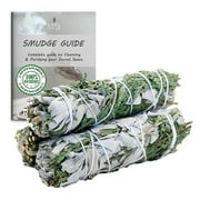 Ancient Veda White Sage & Cedar Smudge Sticks Pack of 3 Bundles & Smudge Guide