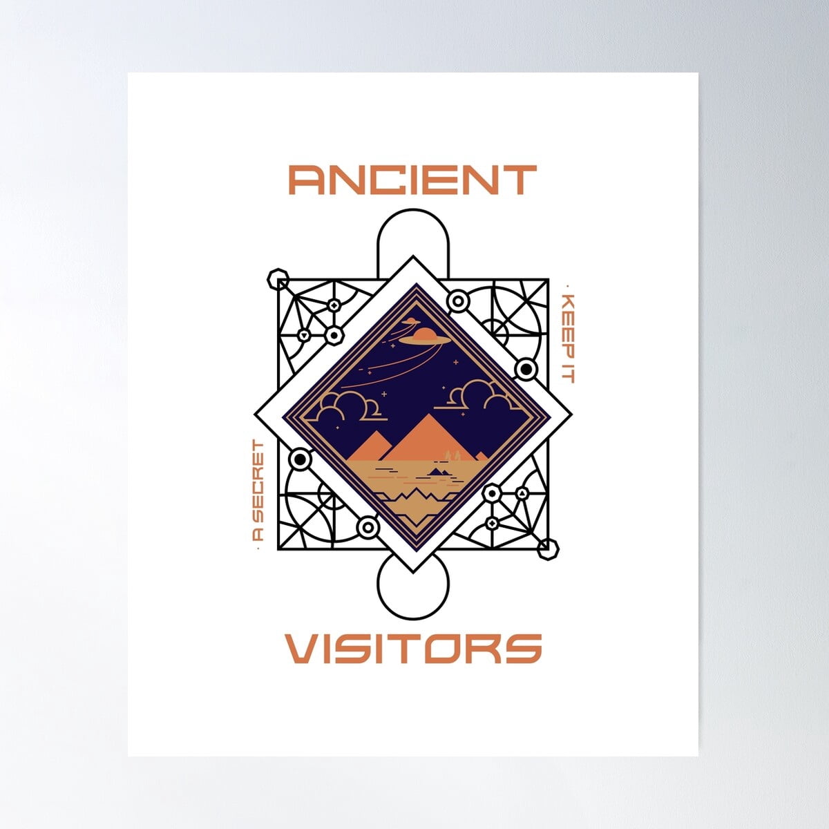 Ancient Visitors Poster Wall Art, Modern Wall Decor For Living Room ...
