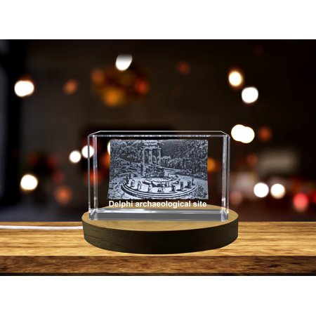 Ancient Wisdom - Delphi Archaeological Site Immortalized in 3D Engraved Crystal