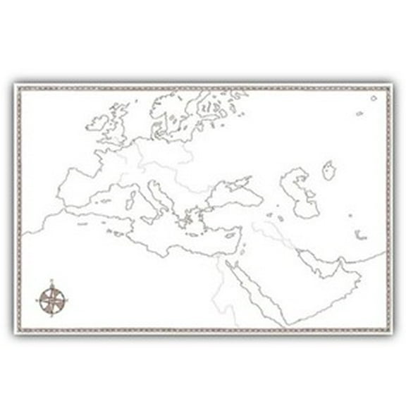 Ancient World (Mediterranean) Large Foldable Blank Map (24" X 36")