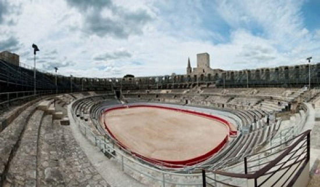 Ancient amphitheater in a city Arles Amphitheatre Arles Bouches-Du-Rhone Provence-Alpes-Cote dAzur France Canvas Art - Panoramic Images (36 x 22)