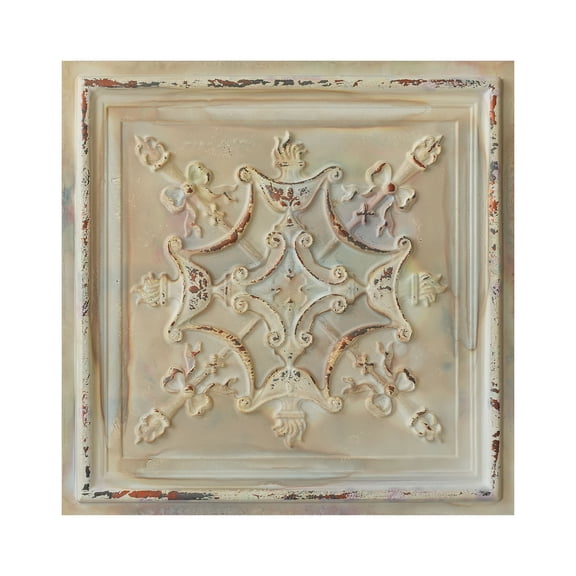 Ancient ceiling tiles Embossed ceiling panels for literary book bars PL07 Distress crack multicolor white 10Pcs/pack