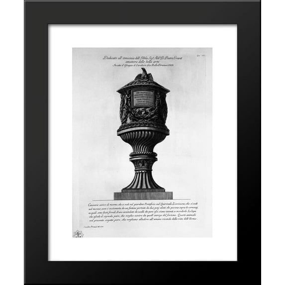 Ancient marble urn in the garden of the Quirinal 20x24 Framed Art Print by Pi...