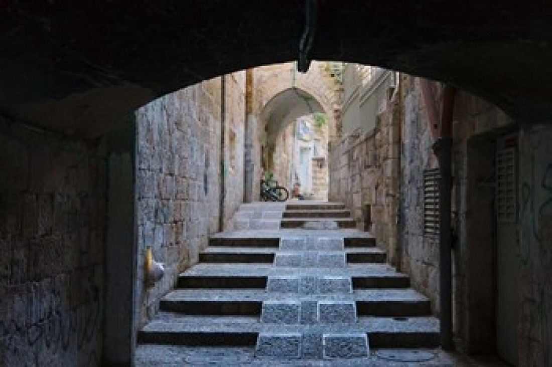 Ancient street old town Jerusalem Israel Canvas Art - Keren Su DanitaDelimont (36 x 24)