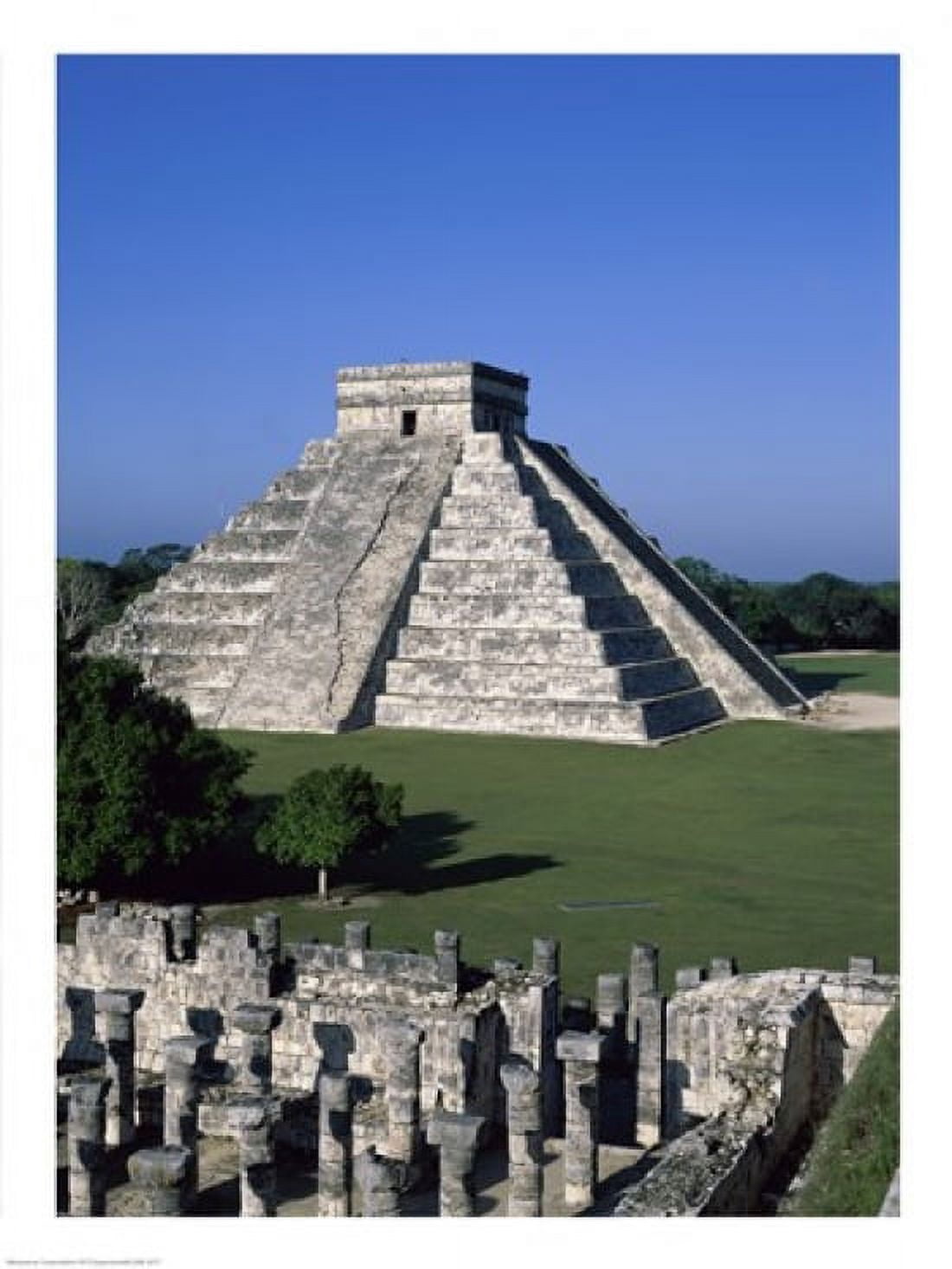 Ancient structures El Castillo Chichen Itza (Mayan) Mexico Canvas Art - (18 x 24)