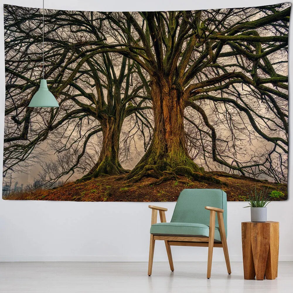 Ancient tree tapestry landscape living room decoration wall hanging