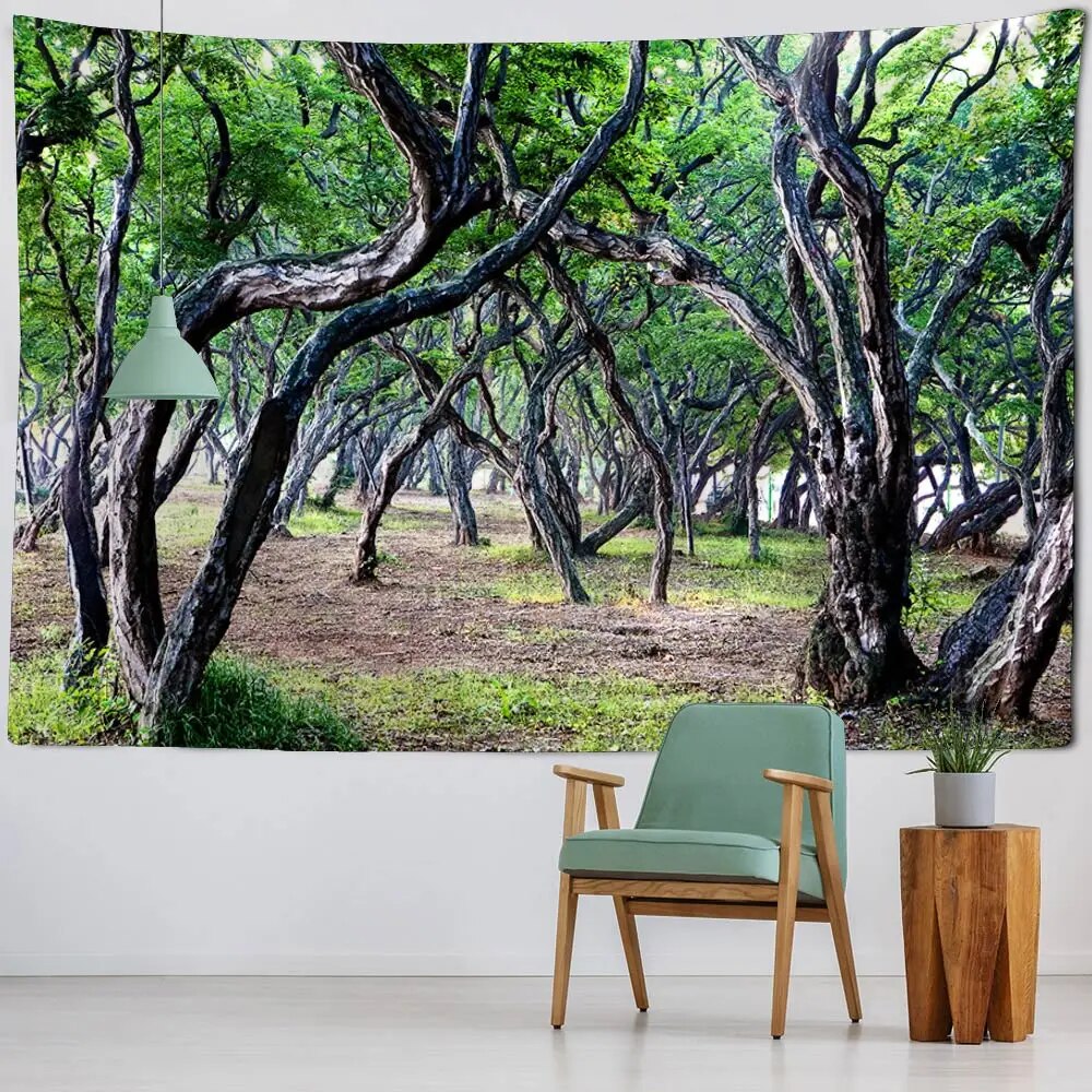 Ancient tree tapestry landscape living room decoration wall hanging