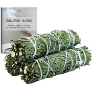 AncientVeda 3 Pack Cedar Smudge Stick Bundles & Smudge Guide for Smudging, Cleansing, Meditation, Purification