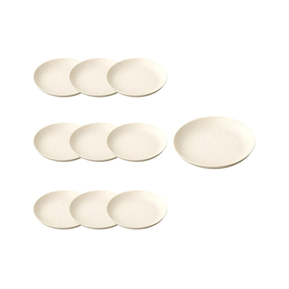 Anckoeil 10 Pcs Plastic Dinner Plates, 6-Inch Unbreakable Lightweight Plates for Snacks, Fruits & Daily Use