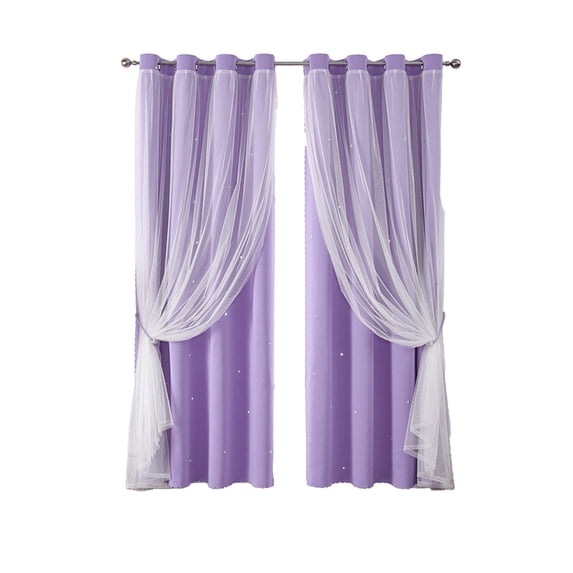 Anckoeil 1PC 2-in-1 Lace Curtain Panels(Only for display; order 2 for 2 pieces), 51.18x39.37 Inch Thermal Insulated Blackout Curtains for Bedroom Living Room