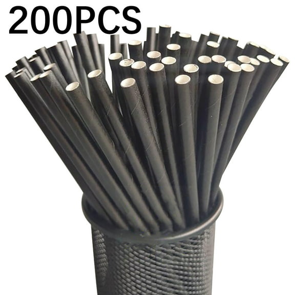 Anckoeil 200PCS Disposable Paper Straw Beverage Party Dessert Cake Decoration Drinking Straws Spare Straws