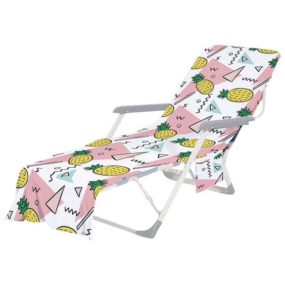 Anckoeil 28.74x82.68in Beach Chair Cover with Side Pockets,Microfiber Chaise Chair Towel Cover for Sun Lounger Pool Sunbathing Garden Beach Hotel,Easy To Carry Around