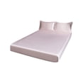 thumbnail image 1 of Anckoeil 3-Piece Satin Fitted Sheet Set, 1 Fitted Sheet + 2 Pillowcases (No Mattress/Pillow Inserts Included), Deep Pocket Mattress Cover, 150x200cm / 59.05x78.74in, 1 of 5