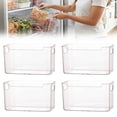 thumbnail image 1 of Anckoeil 4 Pcs Clear Refrigerator Storage Boxes, 69oz Stackable Organizers with Handles for Kitchen & Pantry, 1 of 5