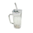 thumbnail image 1 of Anckoeil 8.5 fl oz Glass Water Cup with Handle, Lid & Glass Straw, for Home, Office & Daily Use, 1 of 5