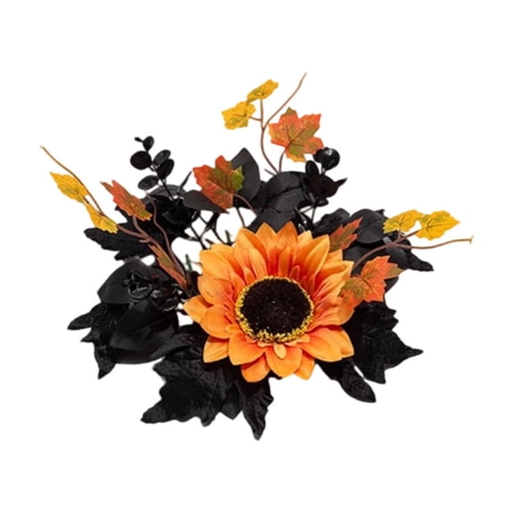 Anckoeil Artificial Table Candle Ring Wreath Anti-Fade Plastic Decor Ring for Dining Table Coffee Table Windowsill Entryway