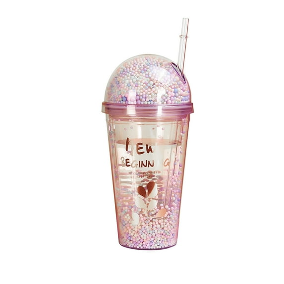 Anckoeil Portable Travel Products Drink Cup Large Capacity Straw Cup Cute Student Portable Handy Cup Plastic Cup