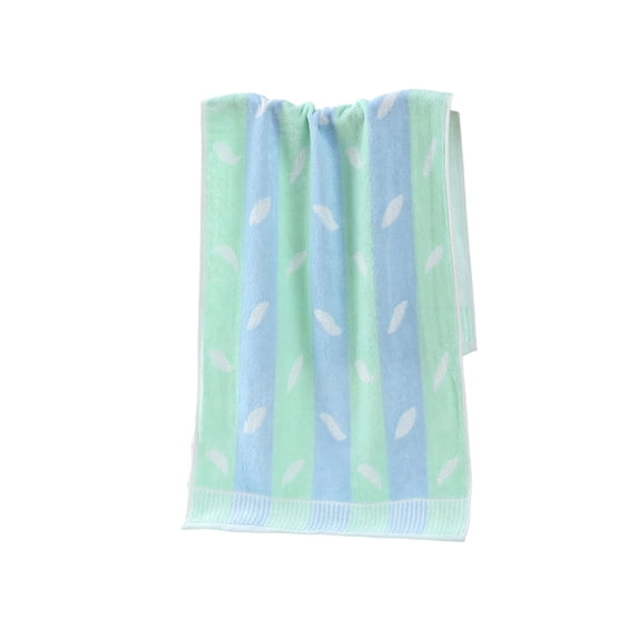 Anckoeil Cotton Towel, 28.35x12.99in Soft Absorbent Striped Towel for Daily Use