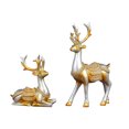 thumbnail image 1 of Anckoeil Decoration Ornaments 2Pcs Resin Deer Sculptures, Reindeer Decorations Indoor, Elegant Christmas Deer Statue Home Decor Accents, For Living Room, Bedroom Office And Shelf, 1 of 5