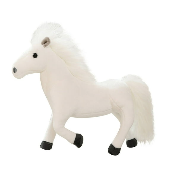 Anckoeil Decoration Ornaments Simulated Horse Doll Plush Toy White Horse Brown Horse Christmas Gift Sofa Furniture Decoration